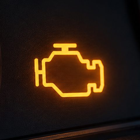 Illuminated check engine light